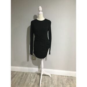RAG & Bone Holly Black Draped Knit Minidress Size Medium NWT